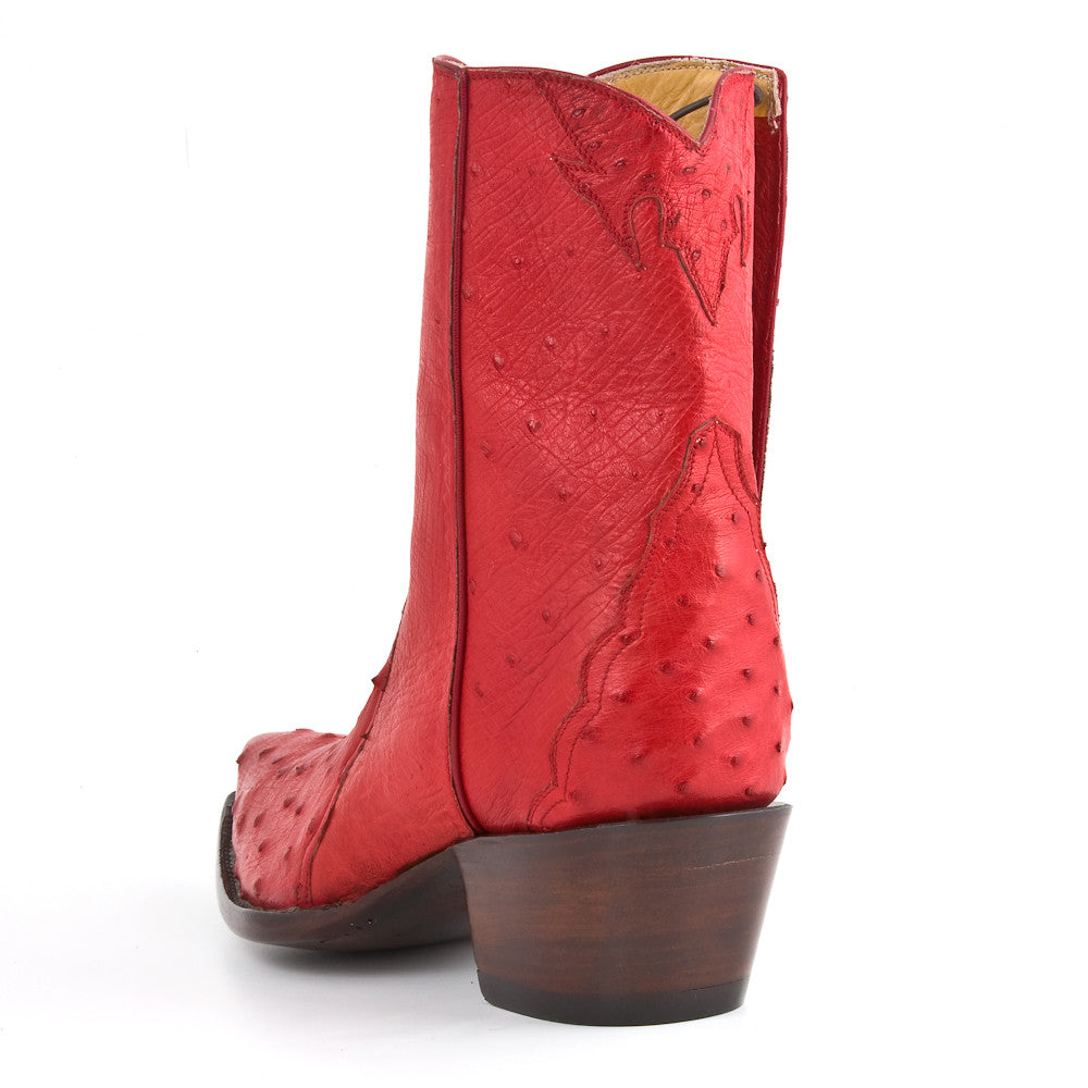 Ostrich Ankle Zipper - Red - Back at the Ranch