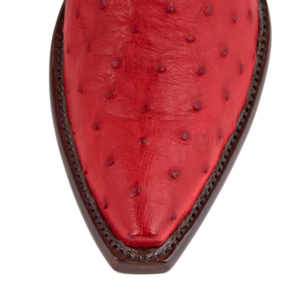 Ostrich Ankle Zipper - Red - Back at the Ranch