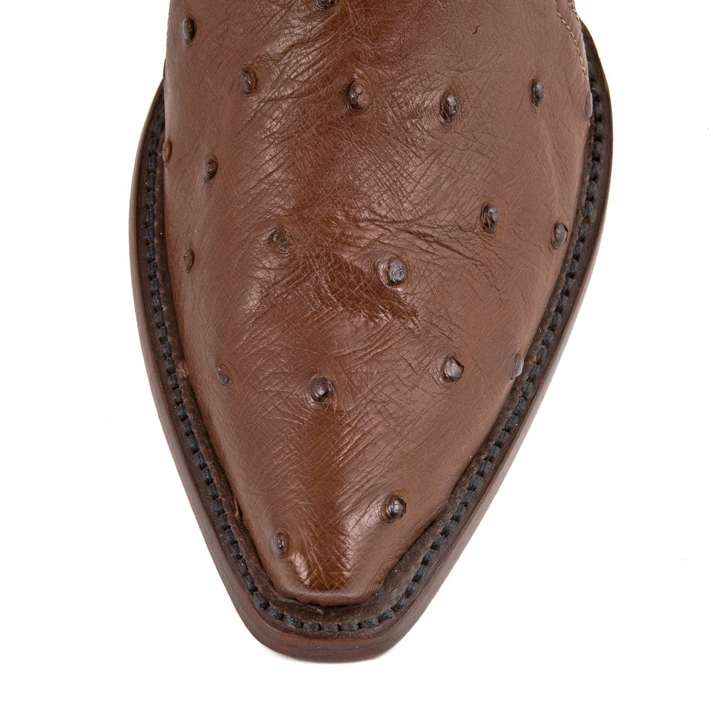 Ostrich Ankle Zipper - Brown - Back at the Ranch