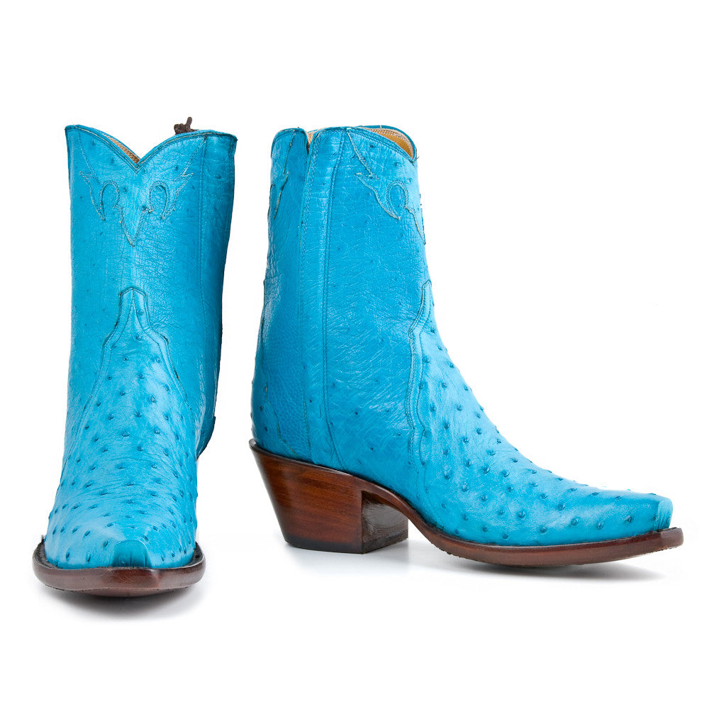 Ostrich Ankle Zipper - Crystal Blue - Back at the Ranch