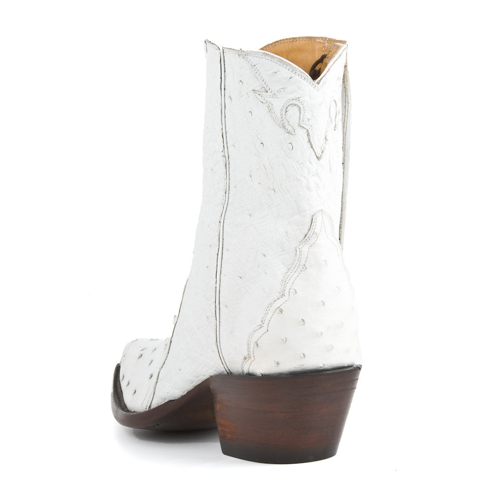 Ostrich Ankle Zipper - White - Back at the Ranch