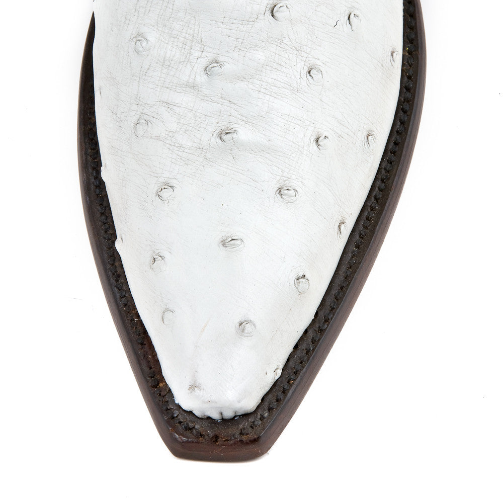 Ostrich Ankle Zipper - White - Back at the Ranch