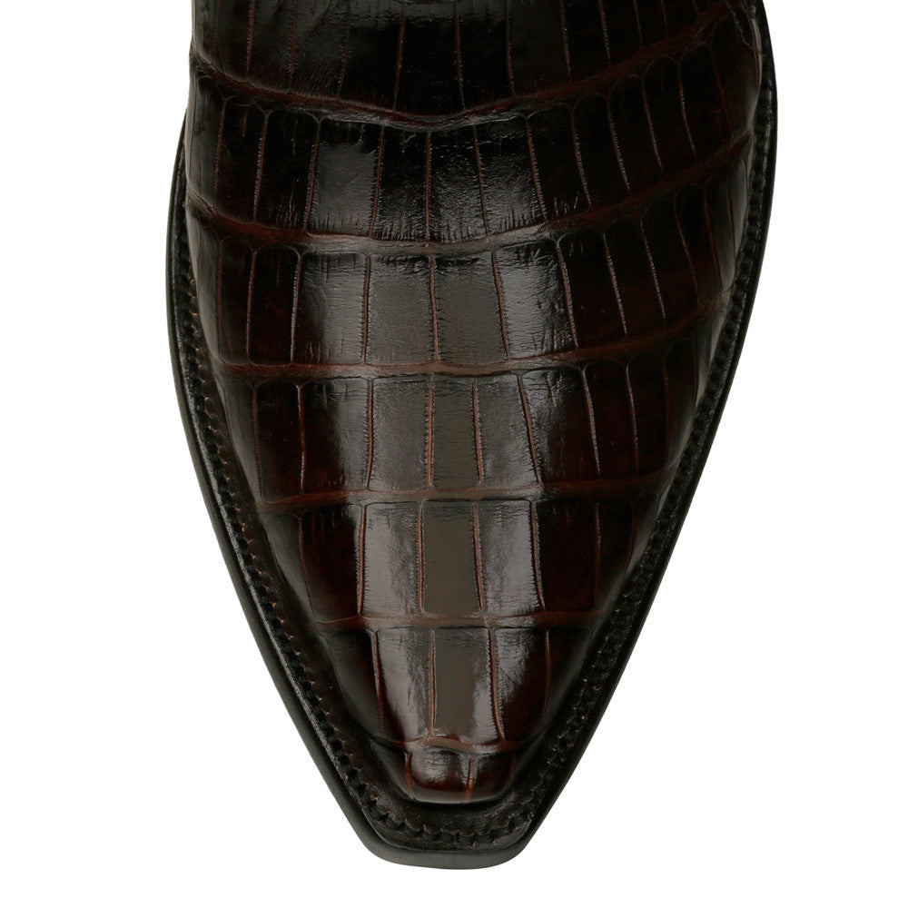 Crocodile with Nubuck Ankle Zipper - Brown - Back at the Ranch