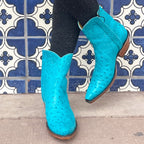 Ostrich Ankle Zipper - Crystal Blue - Back at the Ranch