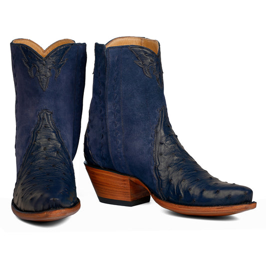 Ostrich with Pigsuede Ankle Zipper - Iris - Back at the Ranch